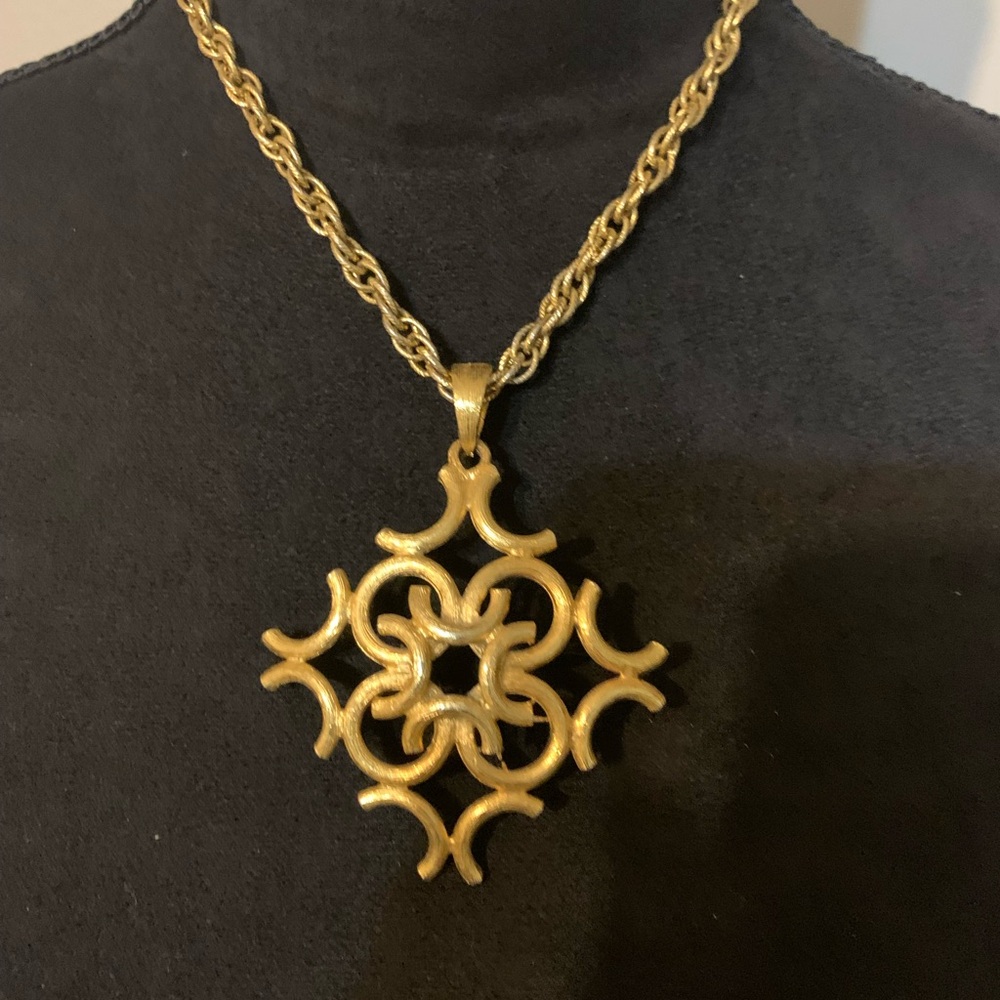 Gold Statement Necklace - image 4